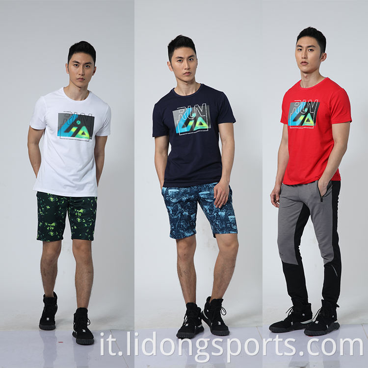 Lidong Wholesale New Design Men Stamping Casual Running Shirts Thirt Men Sport